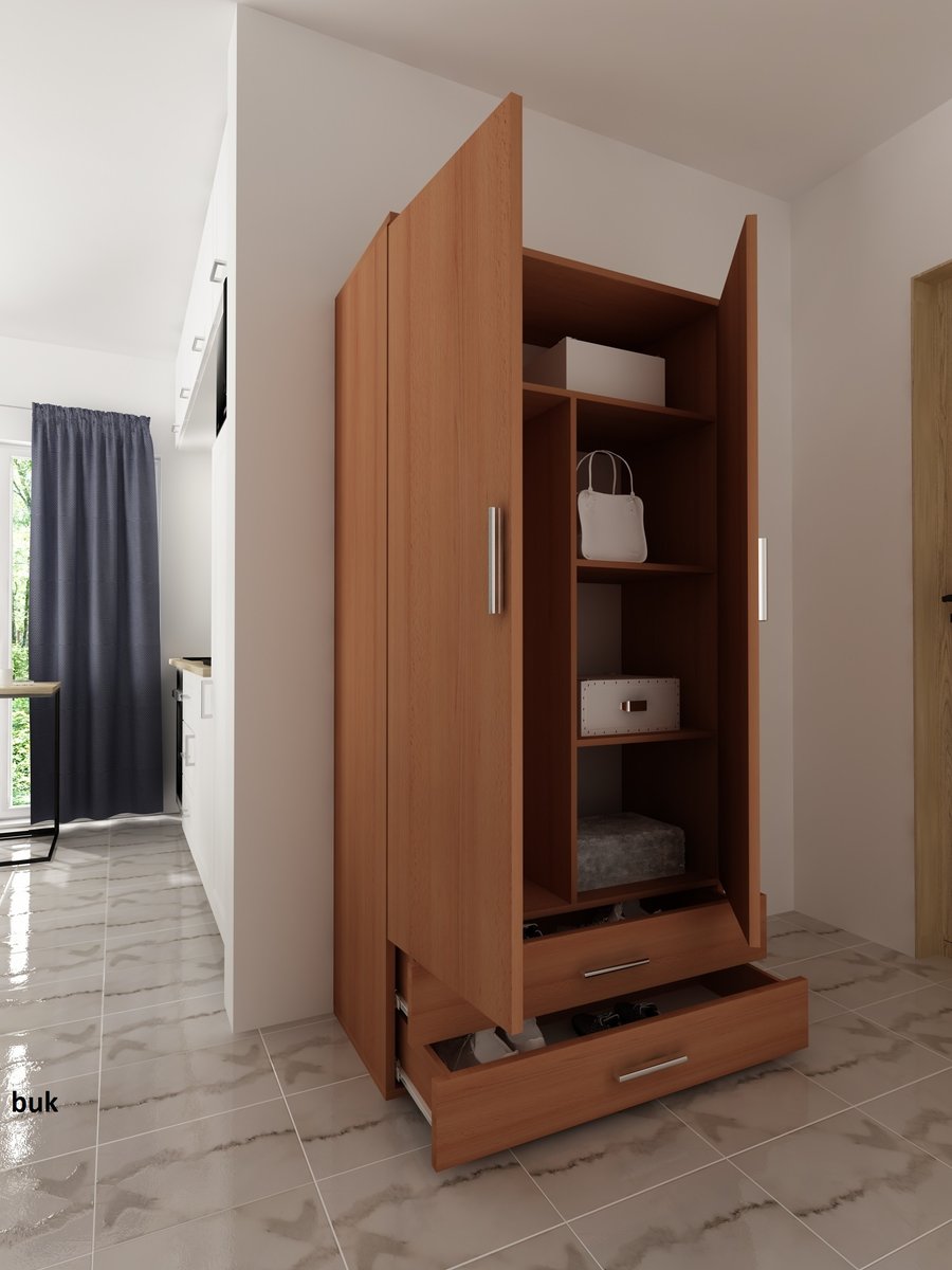 Szafka na buty LOCO Ofelia SM, buk, 180x90x40 cm