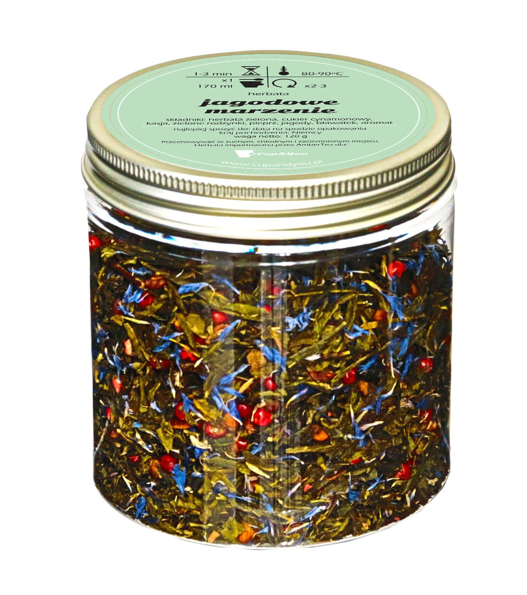 Herbata zielona smakowa CUP&YOU, jagodowe marzenia, 120 g