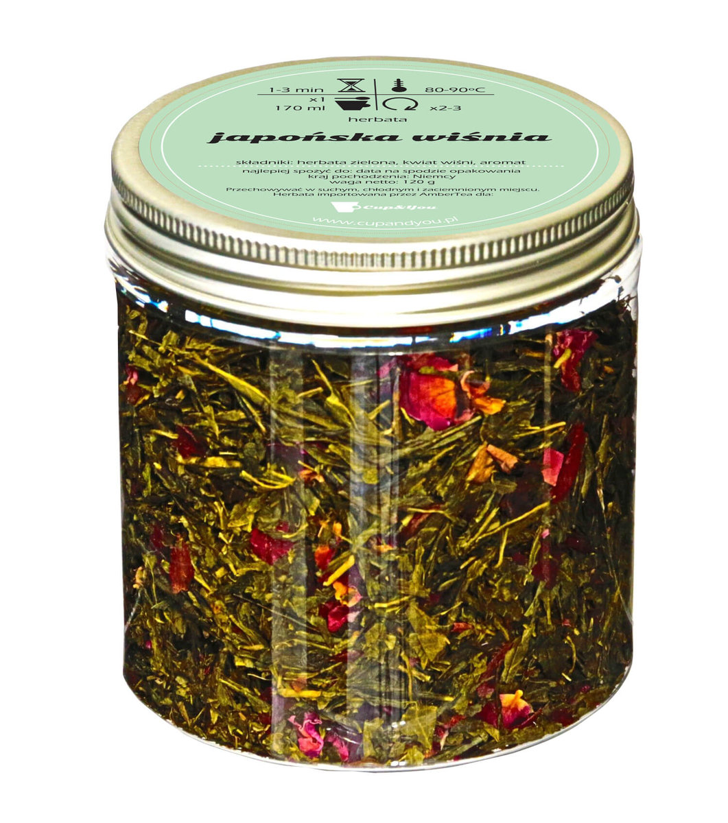 Herbata zielona smakowa CUP&YOU, japońska wiśnia, 120 g