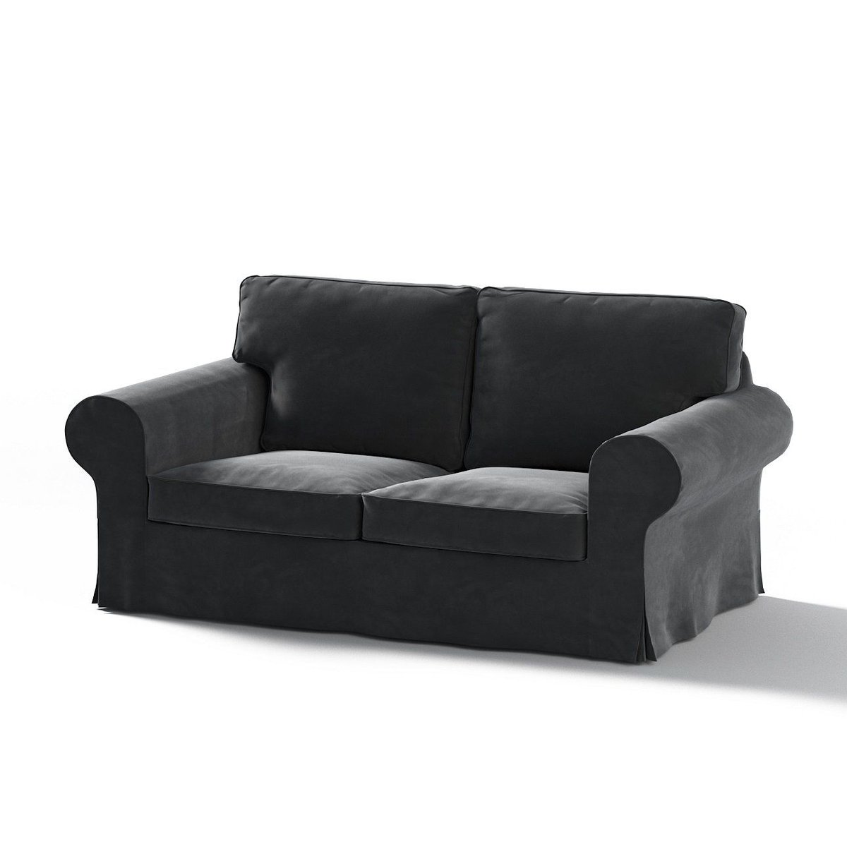 Dekoria Pokrowiec na sofę Ektorp 2-osobową rozkładaną model do 2012 głęboka czerń 195 x 90 x 73 cm Velvet 634-704-17