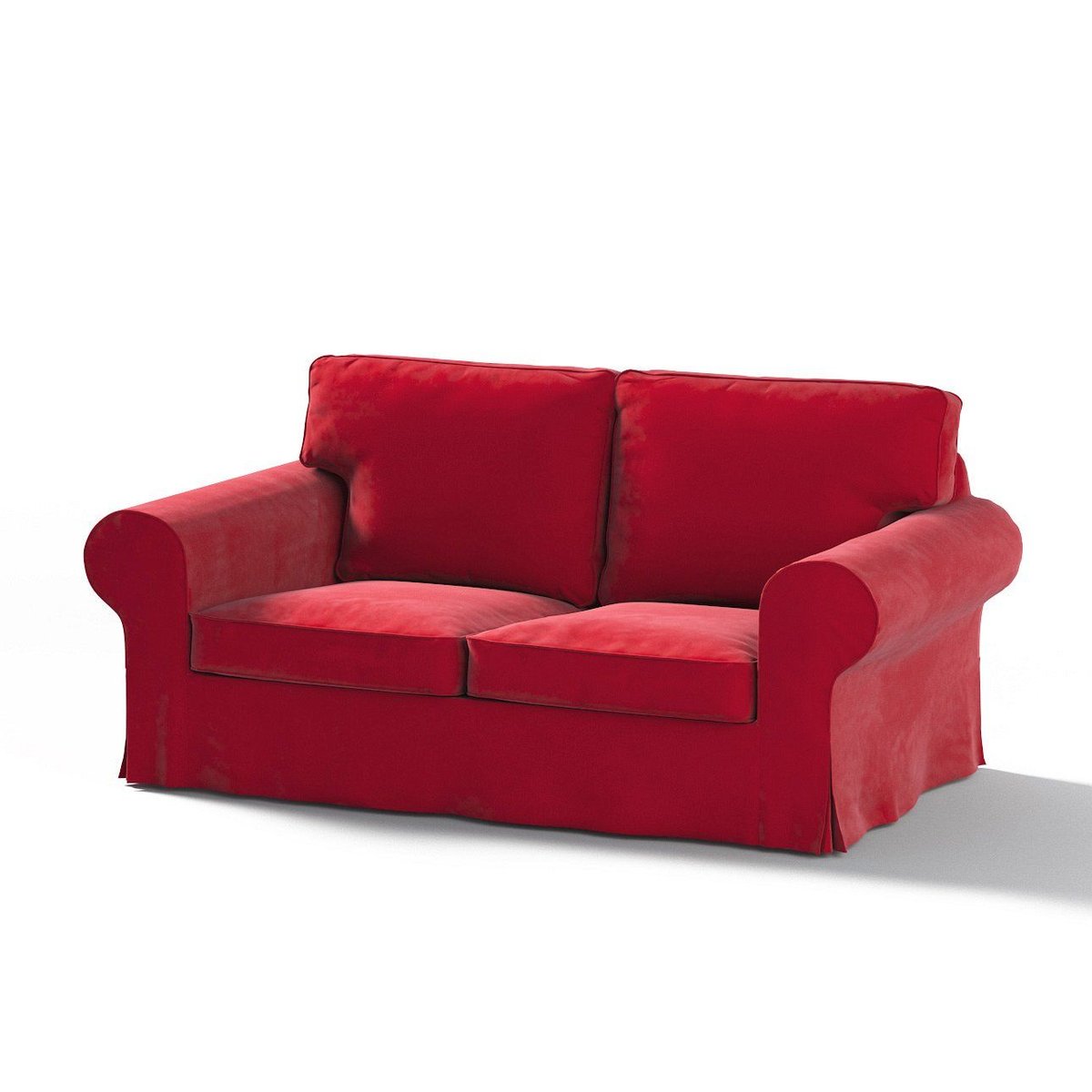 Dekoria Pokrowiec na sofę Ektorp 2-osobową rozkładaną model do 2012 intensywna czerwień 195 x 90 x 73 cm Velvet 634-704-15