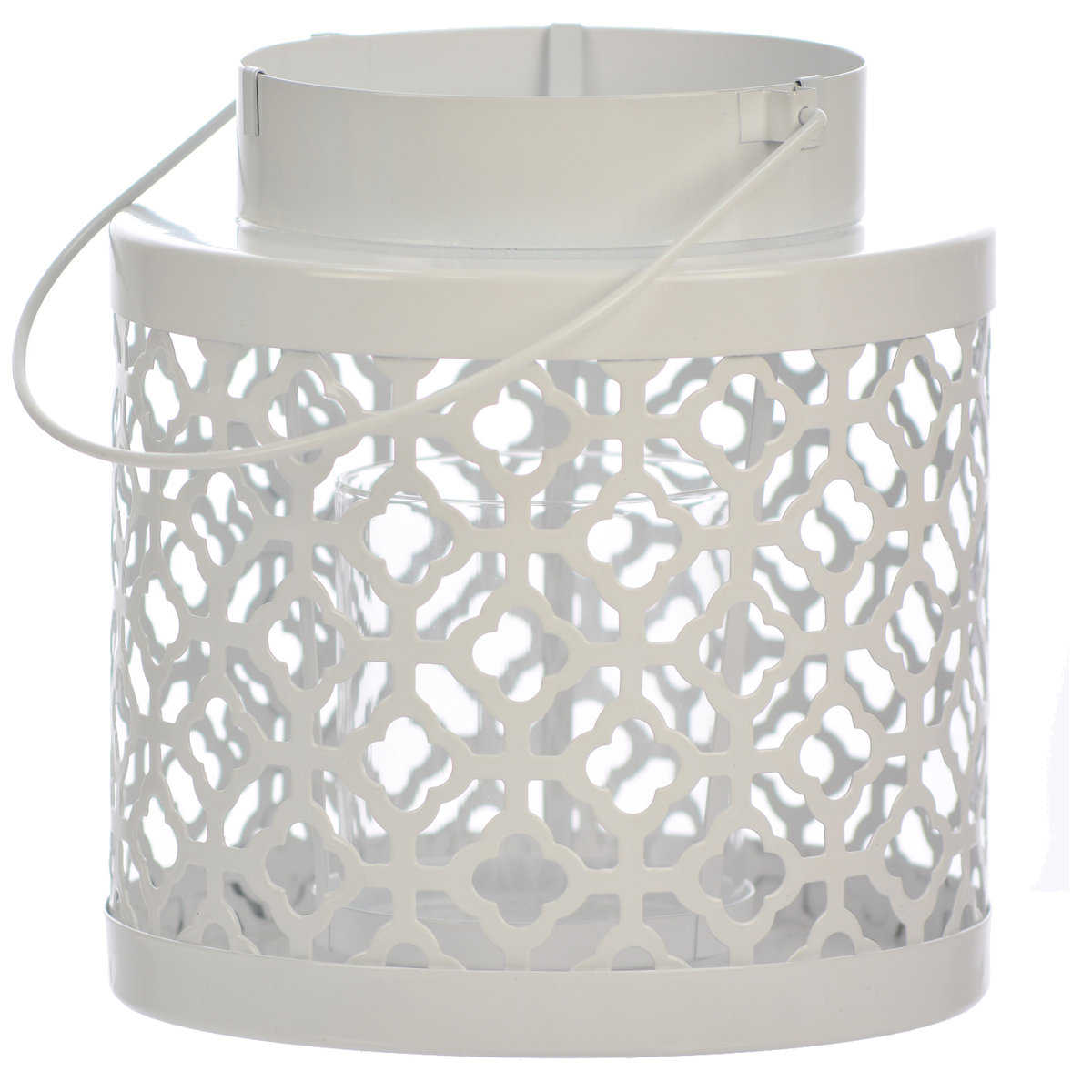 Lampion ARTE REGAL Portavela, biały, 15x16 cm