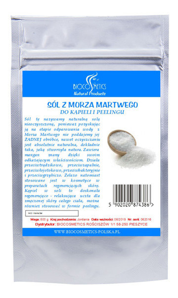 Biocosmetics Biocosmetics, sól do kąpieli i peelingu z Morza Martwego, 500 g