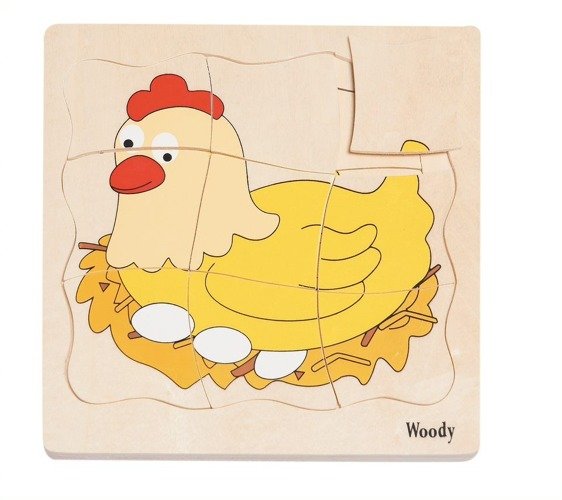 WOODY Puzzle warstwowe życie kurki WD90073