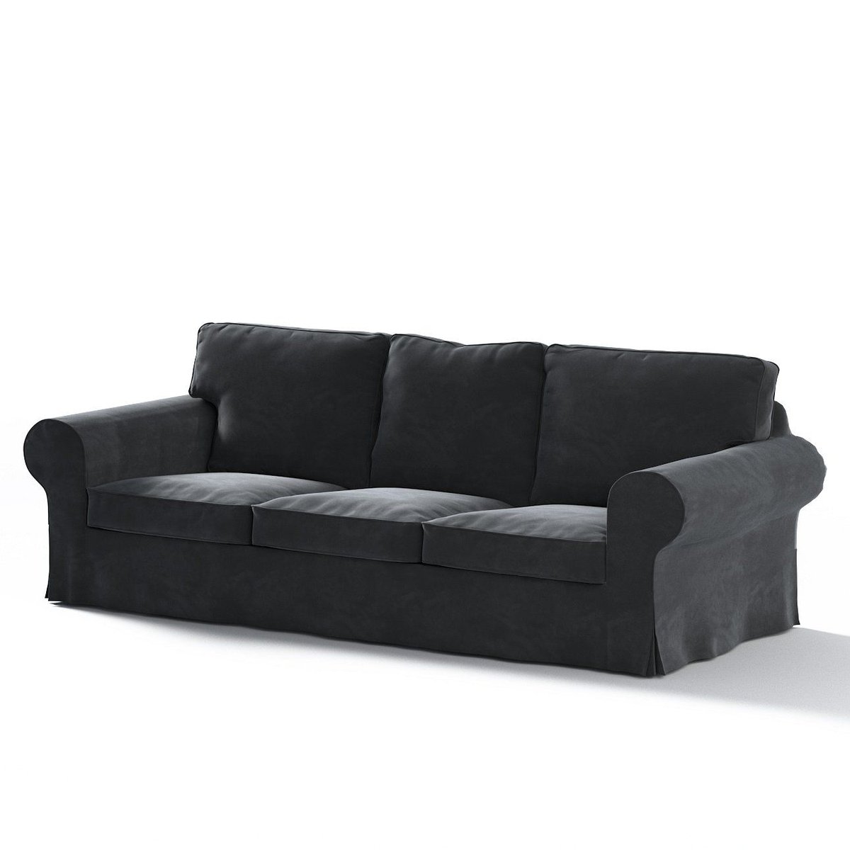 Dekoria Pokrowiec na sofę Ektorp 3-osobową rozkładaną PIXBO głęboka czerń 222 x 98 x 73 cm Velvet 633-704-17