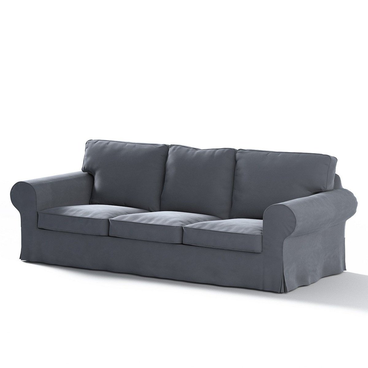 Dekoria Pokrowiec na sofę Ektorp 3-osobową rozkładaną PIXBO grafitowy szary 222 x 98 x 73 cm Velvet 633-704-12