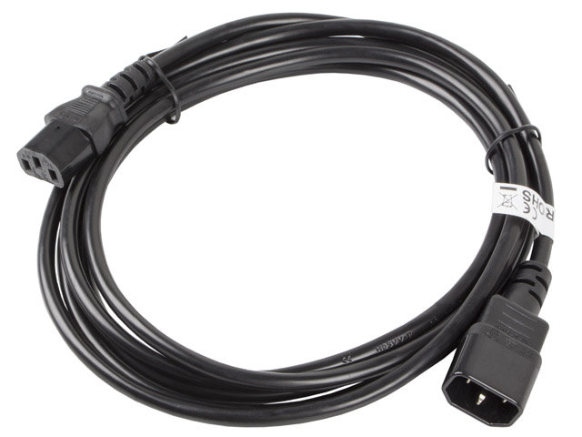 LANBERG LANBERG Przedłużacz kabla zasilającego IEC 320 C13 C14 VDE 3M czarny (CA-C13E-11CC-0030-BK)