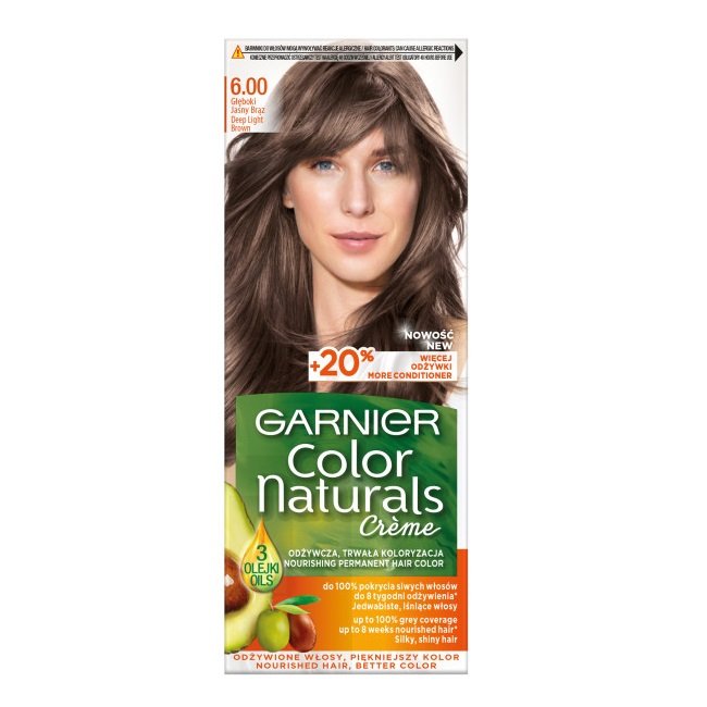 Garnier Color Naturals Créme, farba do włosów 6.00 Głęboki Jasny Brąz, 110 ml
