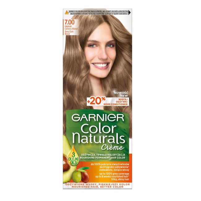 Garnier Color Naturals Créme, farba do włosów 7.00 Głęboki Ciemny Blond, 110 ml
