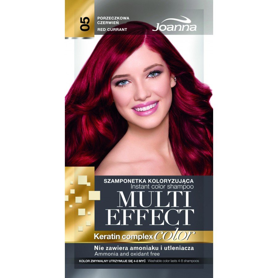 Joanna Multi Effect color Szamponetka koloryzująca Porzeczkowa czerwień 05 35 g  65988