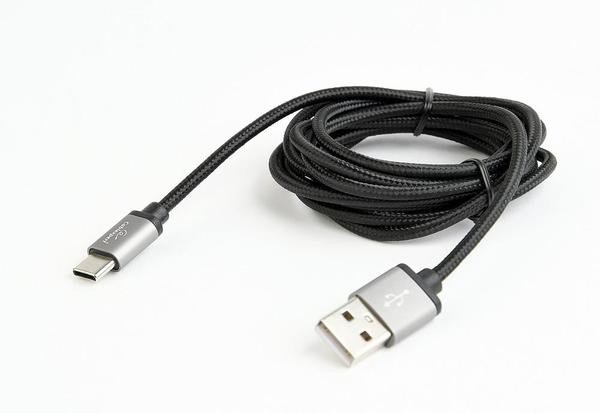 Gembird Kabel Micro Typ-C oplot tekstylny/1.8m/czarny (CCB-MUSB2B-AMCM-6)