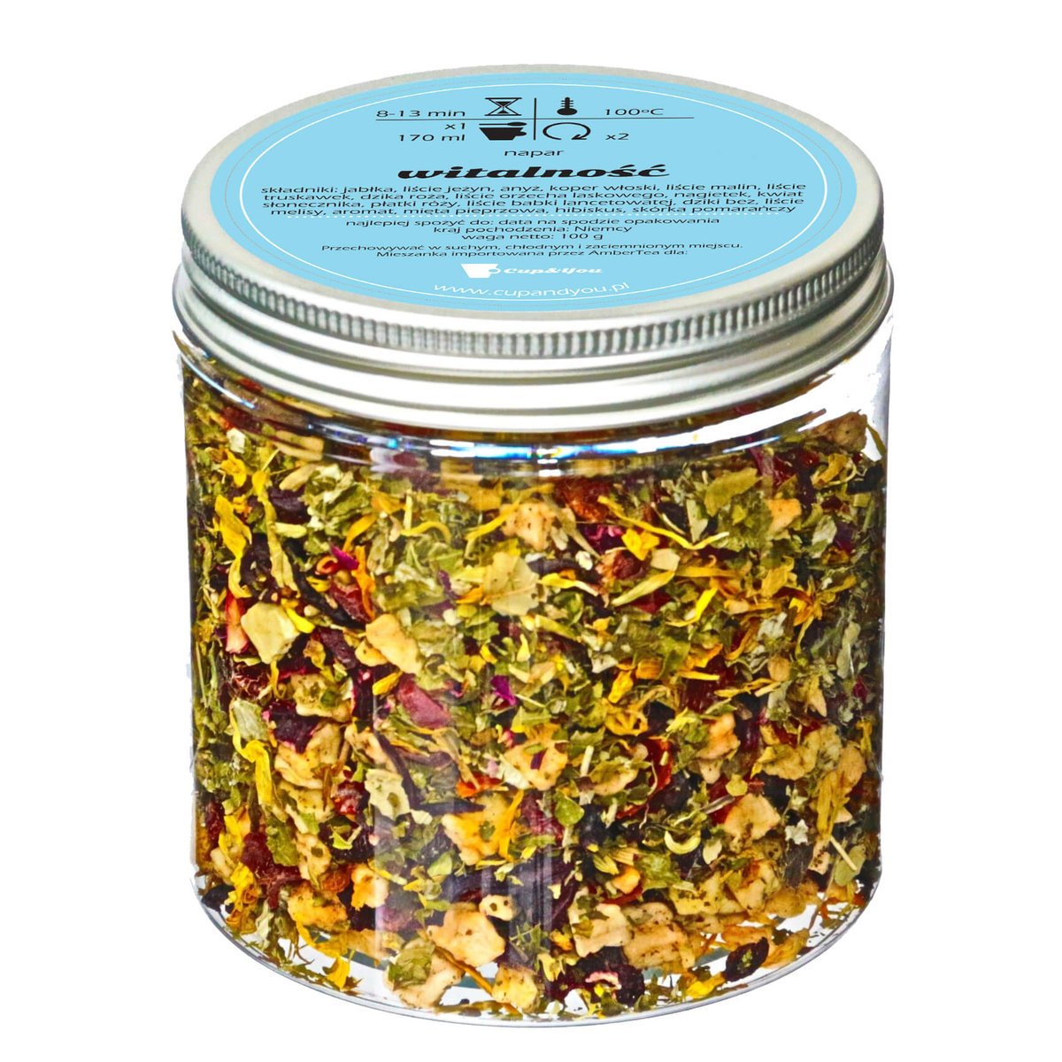 Herbata ziołowa smakowa CUP&YOU, witalność, 100 g