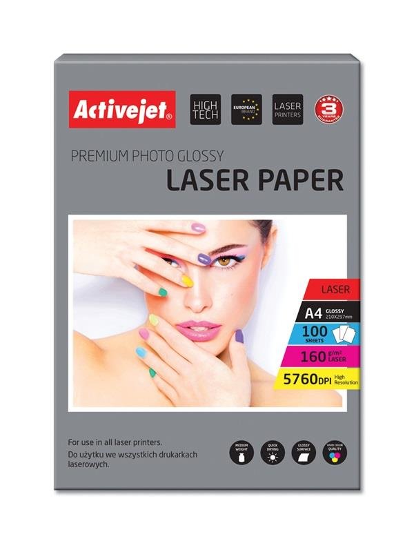 ActiveJet Papier fotograficzny błyszczący A4 100 szt 160g AP4-160G100L