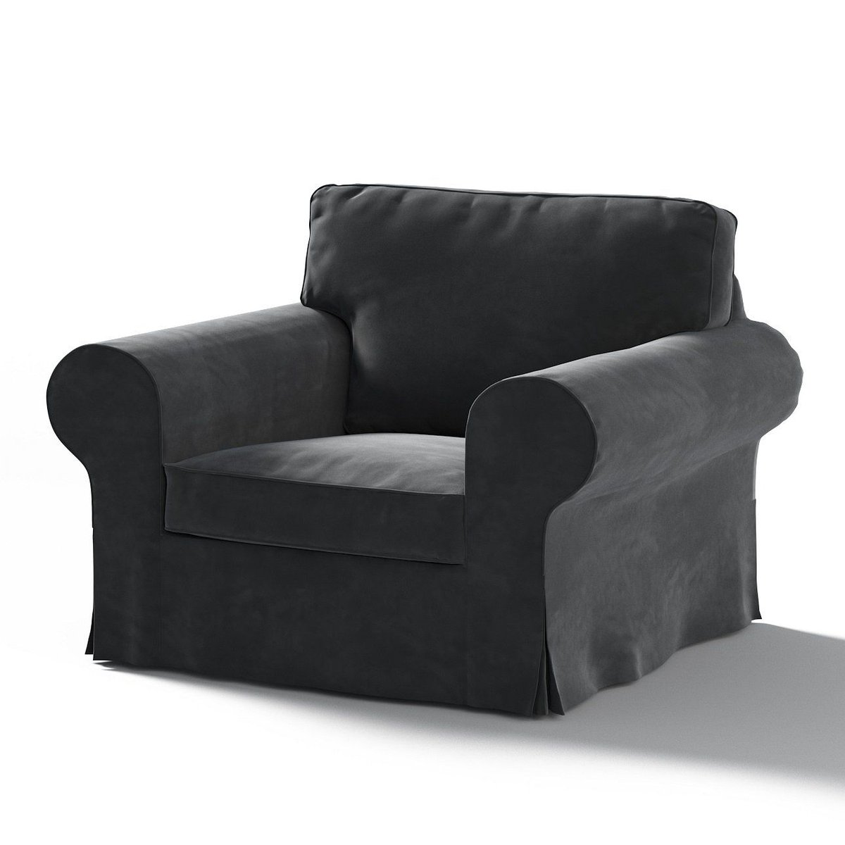 Dekoria Pokrowiec na fotel Ektorp głęboka czerń 103 x 82 x 73 cm Velvet 612-704-17