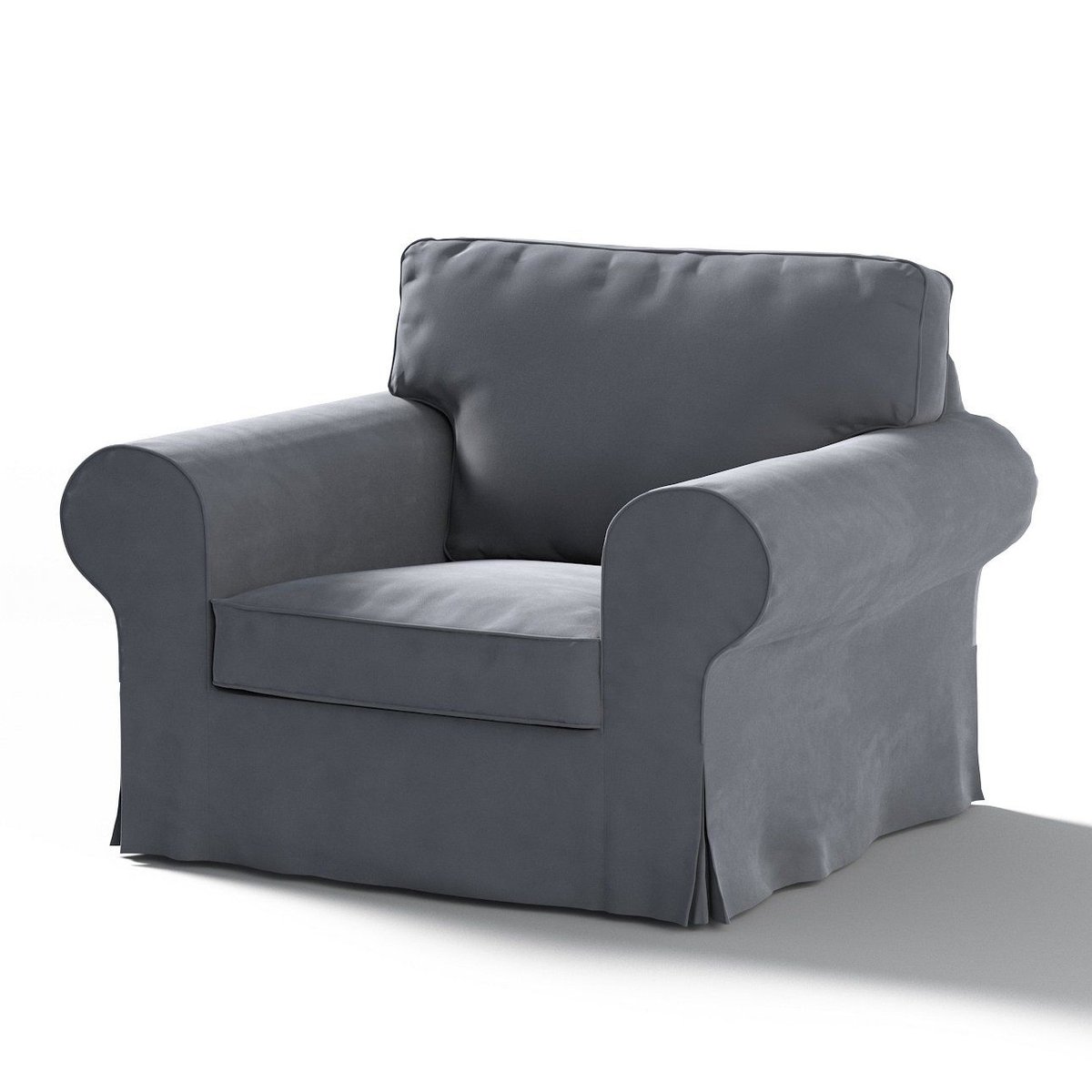 Dekoria Pokrowiec na fotel Ektorp grafitowy szary 103 x 82 x 73 cm Velvet 612-704-12