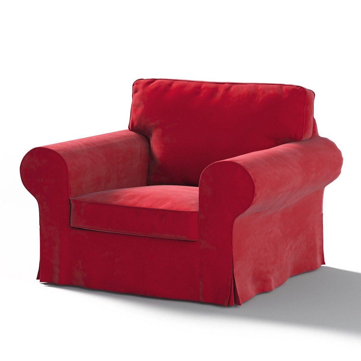 Dekoria Pokrowiec na fotel Ektorp intensywna czerwień 103 x 82 x 73 cm Velvet 612-704-15