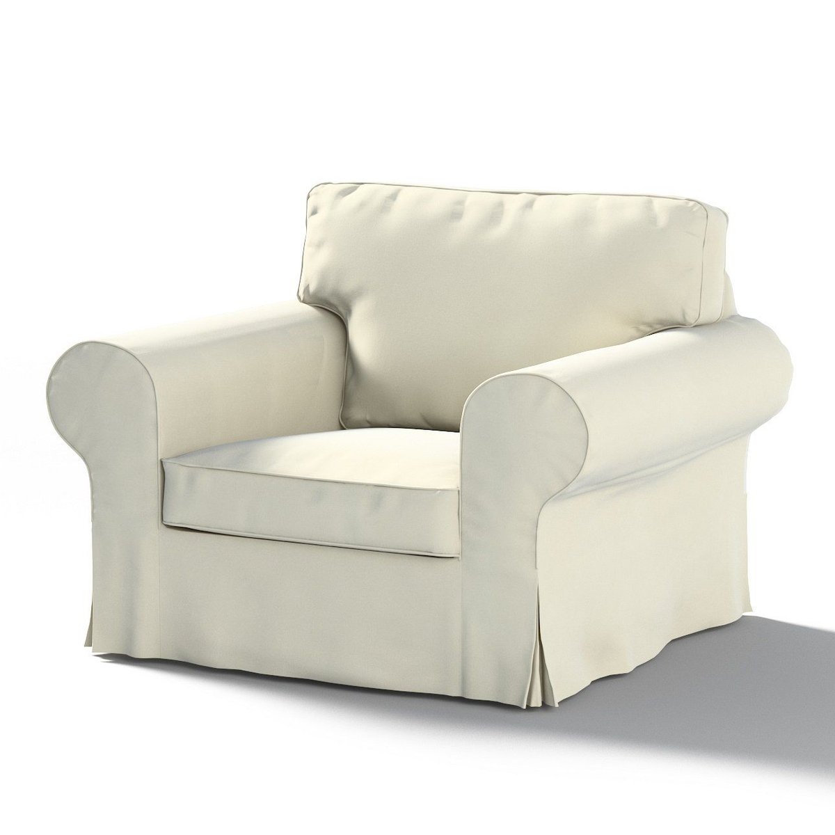Dekoria Pokrowiec na fotel Ektorp śmietankowa biel 103 x 82 x 73 cm Velvet 612-704-10