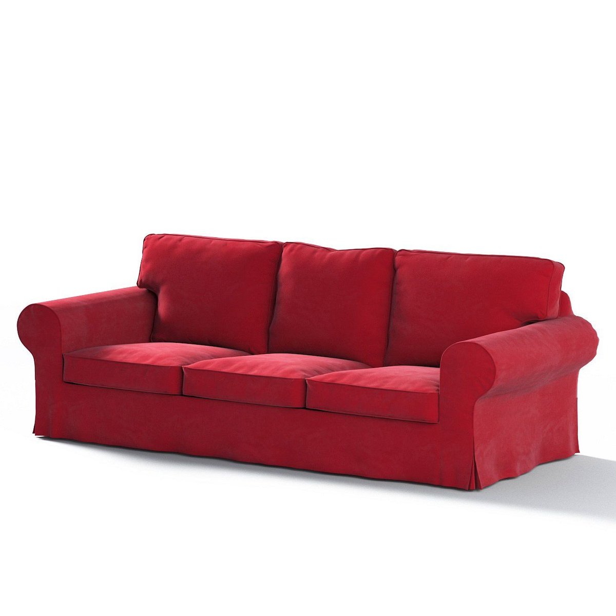 Dekoria Pokrowiec na sofę Ektorp 3-osobową rozkładaną intensywna czerwień 218 x 88 x 88 cm Velvet 795-704-15