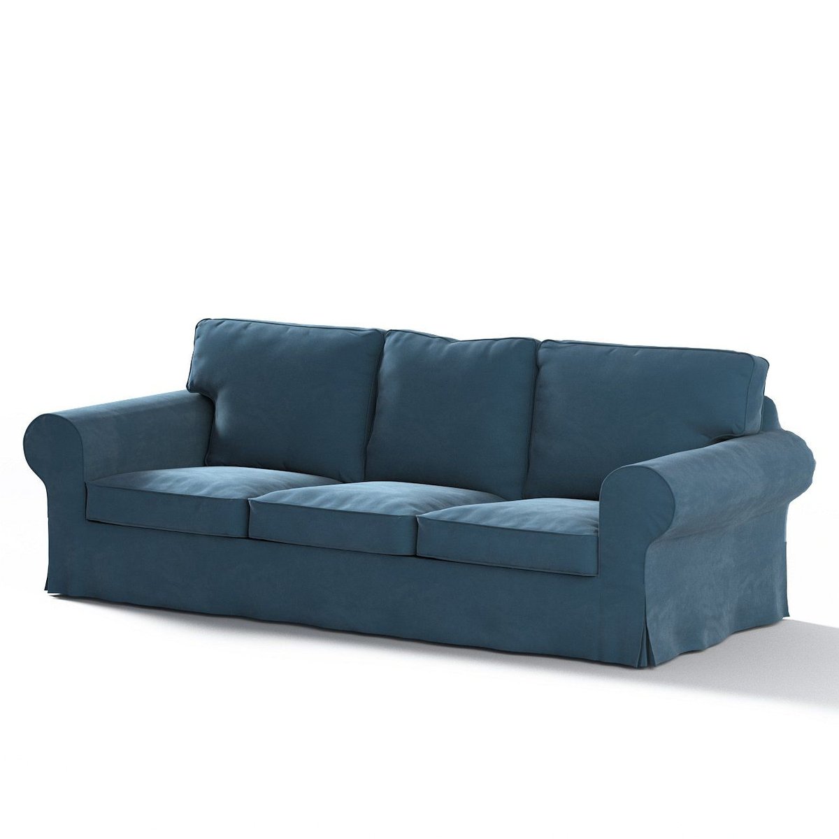 Dekoria Pokrowiec na sofę Ektorp 3-osobową rozkładaną pruski błękit 218 x 88 x 88 cm Velvet 795-704-16