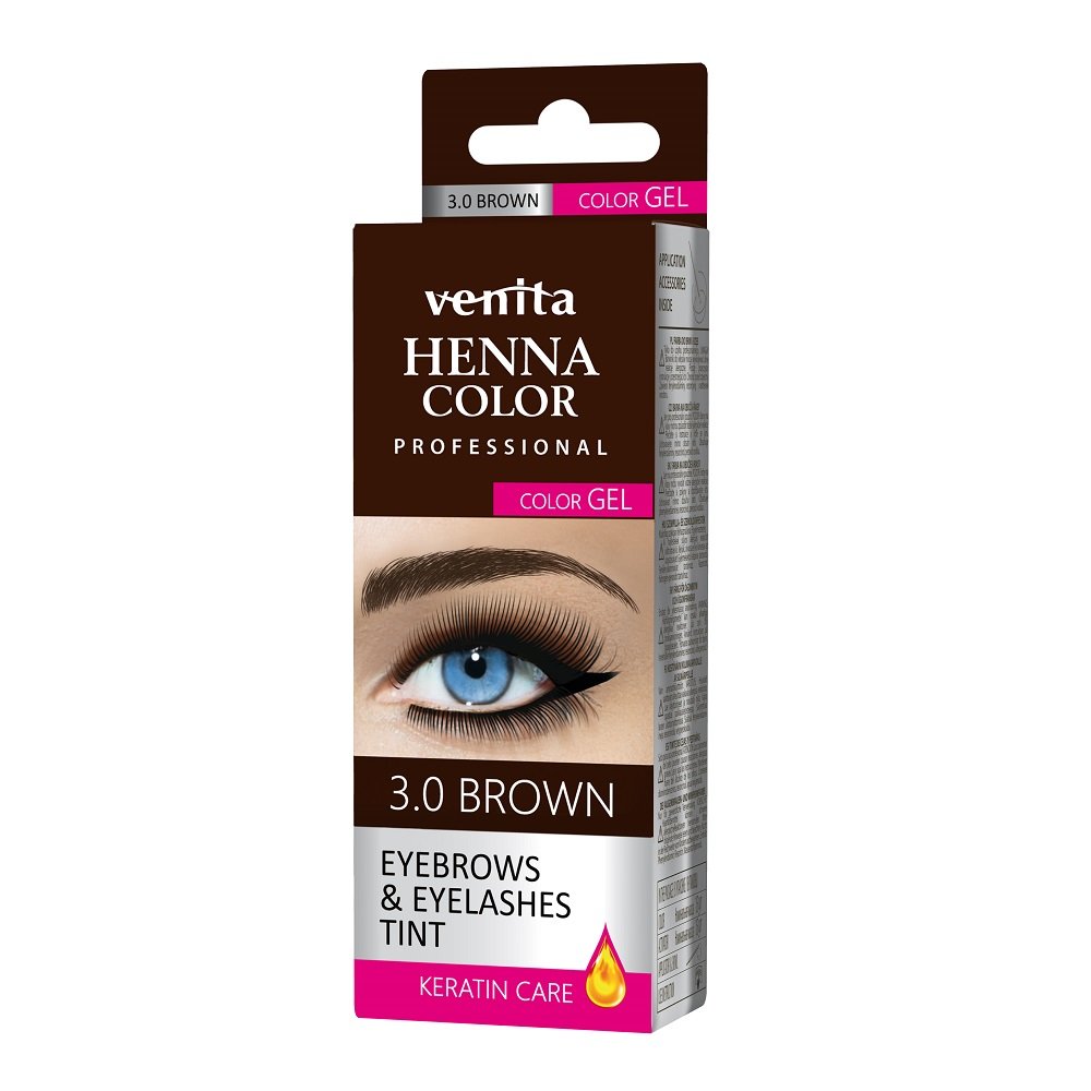 Venita Eyebrow&Eyelash Tint Gel, henna do brwi i rzęs 3.0 Brown, 15 ml