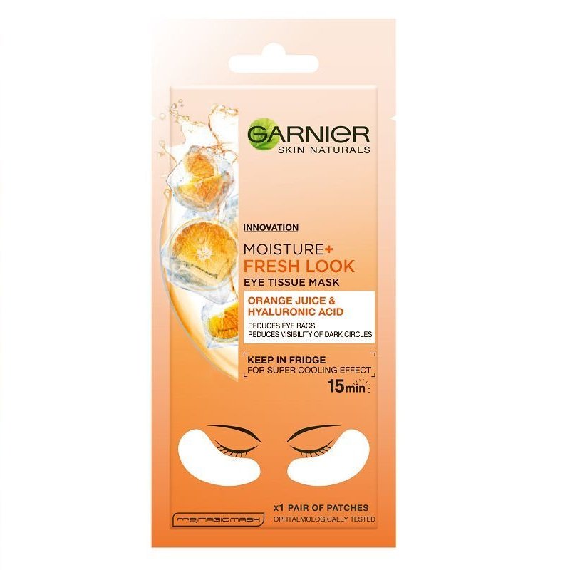 Garnier Skin Naturals Moisture+ Maska w płatkach pod oczy Orange Juice & Hyaluronic Acid 1 szt.