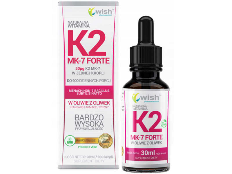 Wish Naturalna Witamina K2 MK-7 Forte w kroplach, 30 ml