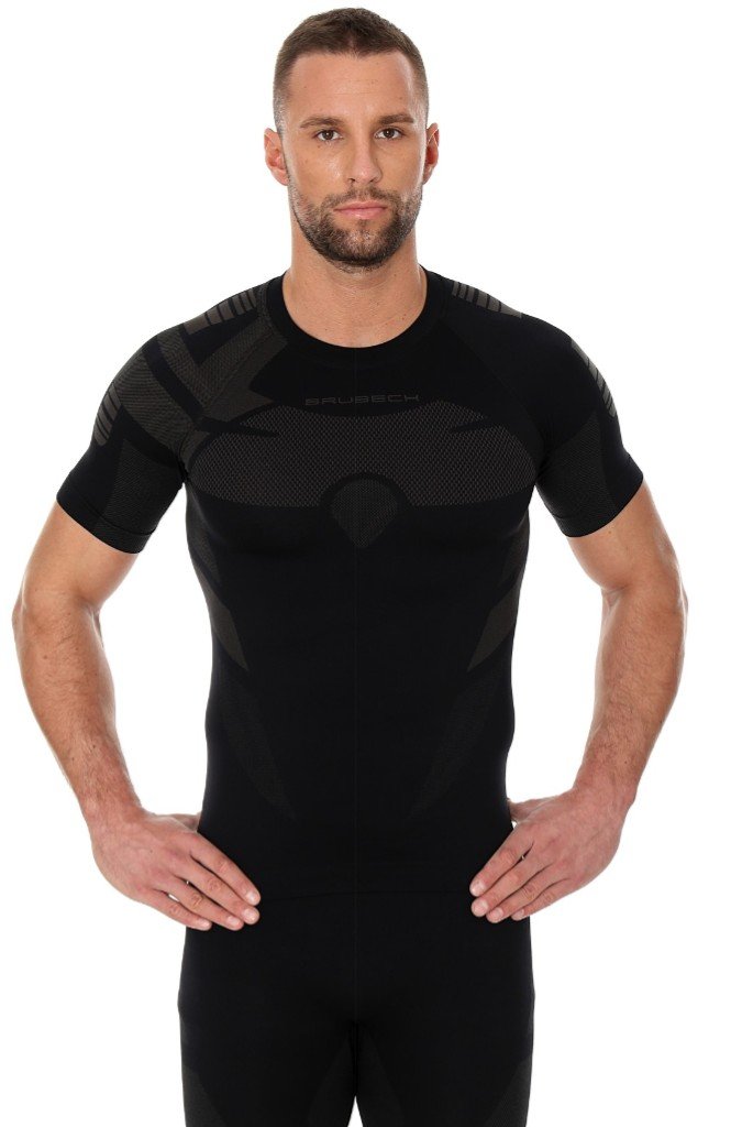 Brubeck, T-shirt termoaktywny męski z krótkim rękawem, Dry, czarny, rozmiar L