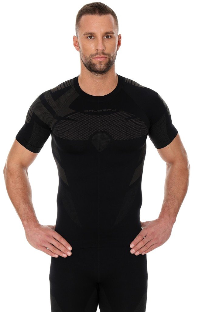 Brubeck, T-shirt termoaktywny męski z krótkim rękawem, Dry, czarny, rozmiar S