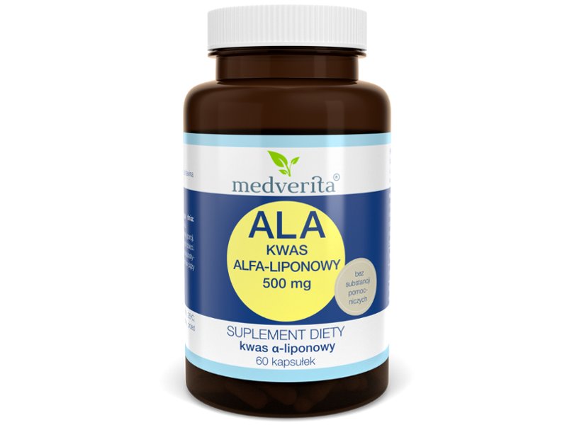 Medverita Medverita, ALA Kwas Alfa-liponowy, 500 mg, 60 kapsułek