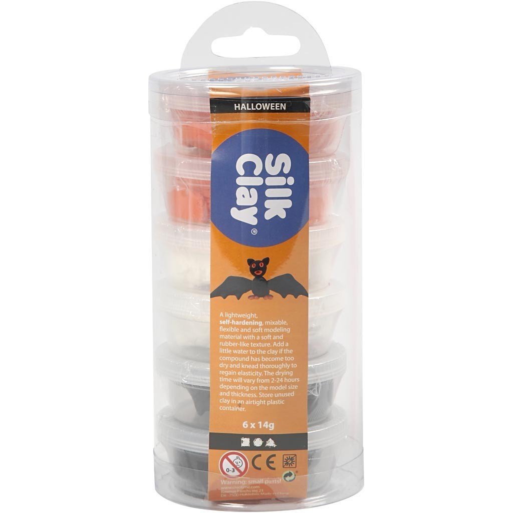 Creativ Company A S Masa Silk Clay, kolory haloweenowe, 6x14 g