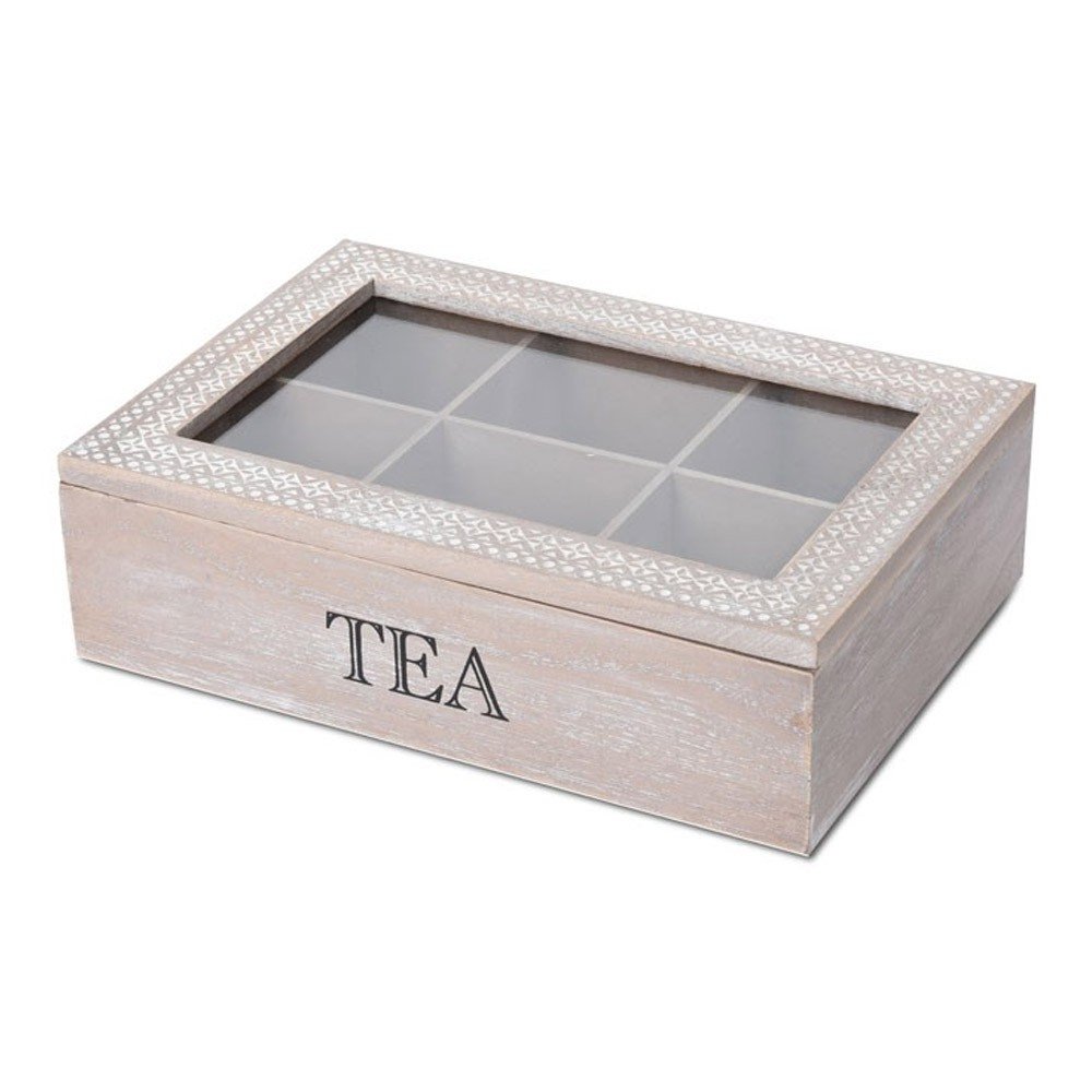 producent niezdefiniowany Herbaciarka z 6 przegródkami szkatułka na herbatę B07B7KNDT