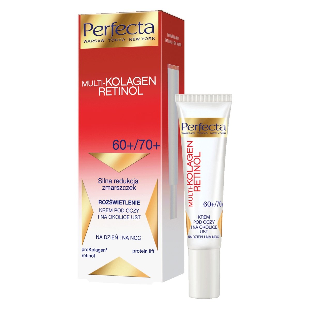 Perfecta Multikolagen Retinol Rozświetlenie Krem pod oczy i na okolice ust 60+/70+ 15ml