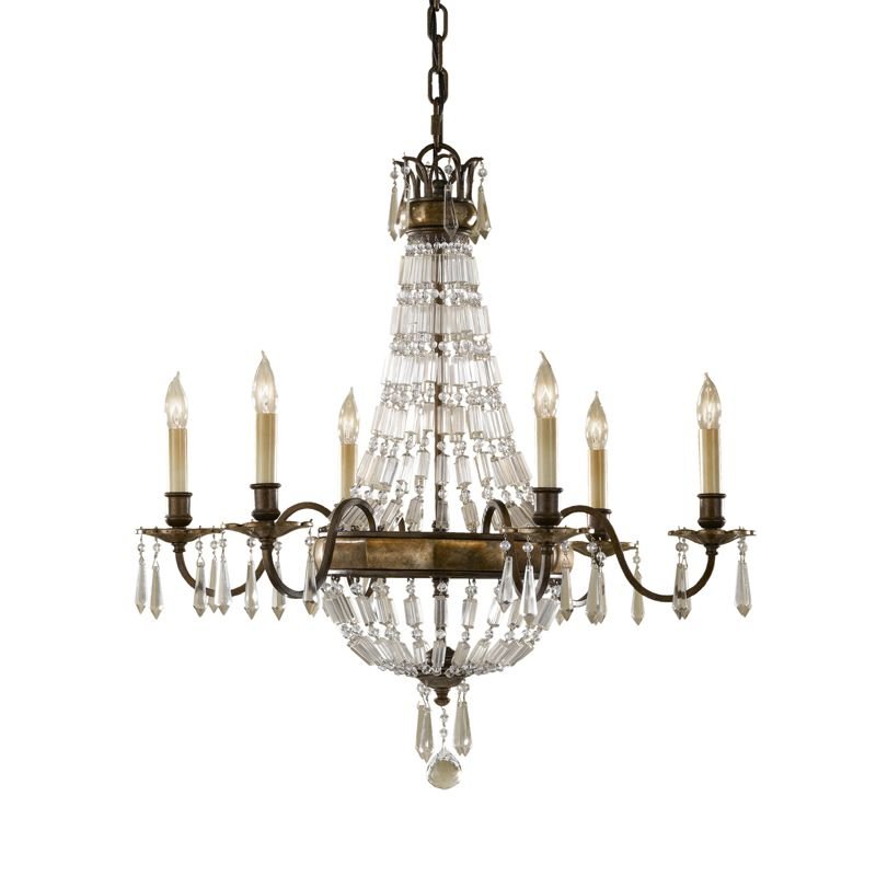 Elstead Lighting Bellini 6Lt Chandelier FE/BELLINI6 Elstead lampa wisząca stylowa świecznikowa FE/BELLINI6)