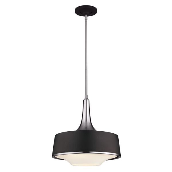 Elstead Lighting Duża lampa wisząca Holloway z czarnym kloszem