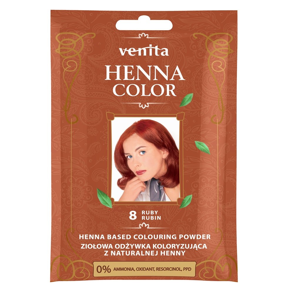 Venita Henna Color Ziołowa odżywka koloryzująca saszetka 8 Rubin 30g