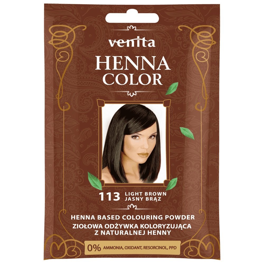 Venita Henna Color henna w proszku do farbowania włosów 113 Jasny Brąz VEN-HEN-113