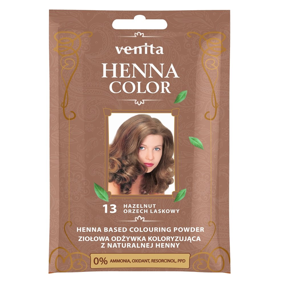 Venita Ziołowa odżywka koloryzująca Henna Color 30g 13 orzech laskowy V1074