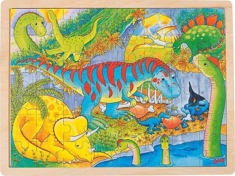 Goki Wkładane puzzle dinozaur