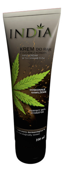 India Cannabis Oil, krem do rąk z olejem z Konopi, 100 ml