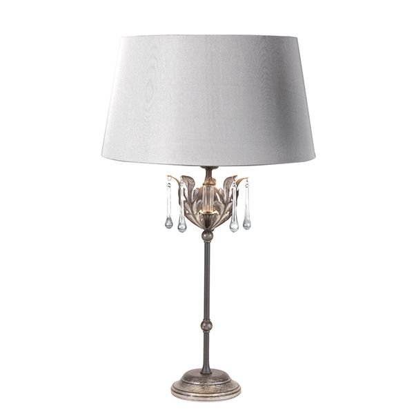Elstead Lighting Amarilli Table Lamp Black/Silver AML/TL BLK/SIL Elstead lampa stołowa stylowa abażurowa AML/TL BLK/SIL)