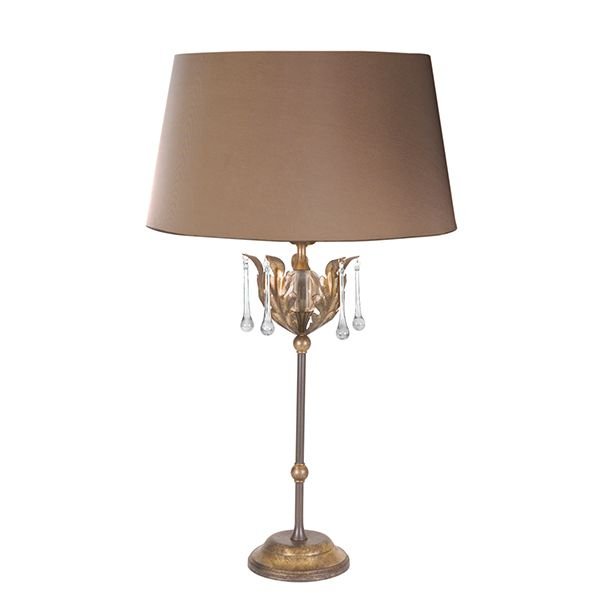 Elstead Lampka biurkowa AMARILLI AML/TL BR/GLD abażurowa LAMPA nocna z kryształk