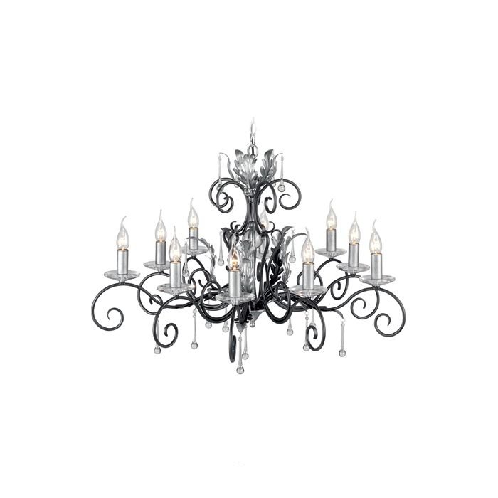 Elstead Lighting Amarilli 10Lt Chandelier Black/Silver AML10 BLK/SILVER Elstead lampa wisząca stylowa świecznikowa AML10 BLK/SILVER)