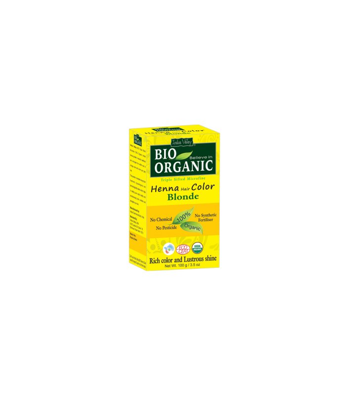 INDUS VALLEY INDUS VALLEY FARBA DO WŁOSÓW NA BAZIE HENNY EKO BLOND 100G IV812