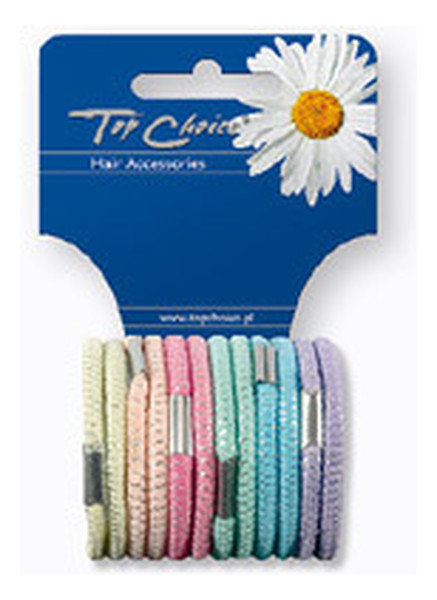 Top Choice, gumki do włosów Pastel, 12 szt.