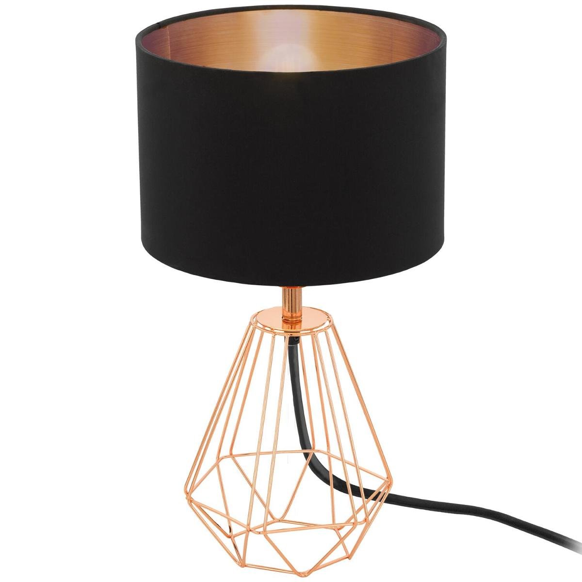 Eglo Lampa oprawa stołowa Carlton 2 1x60W E14 czarna miedź 95787