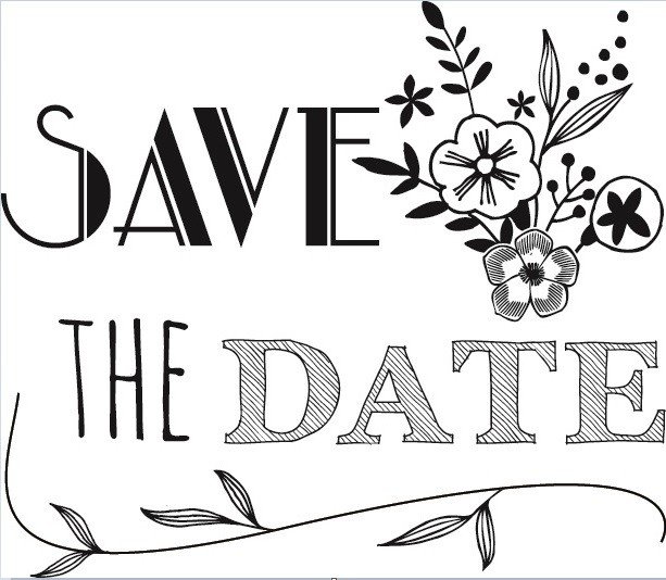 Aladine Stempel, napis Save the Date