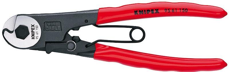 Knipex Nożyce do cięcia linek stalowych do 3 mm, rękojeści PCW (95 61 150)