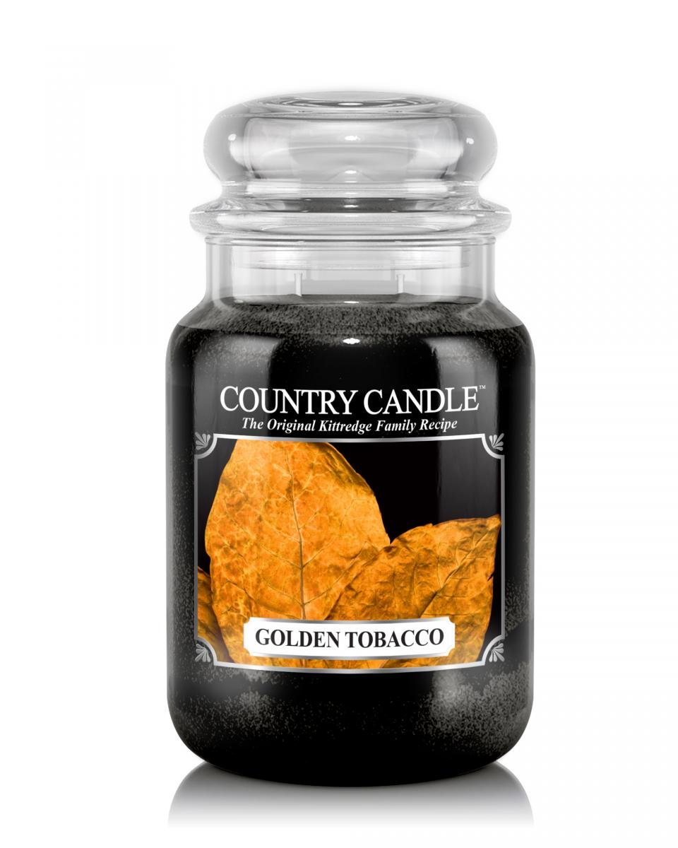 Country Candle Duża świeca z dwoma knotami Golden Tobacco 652 g