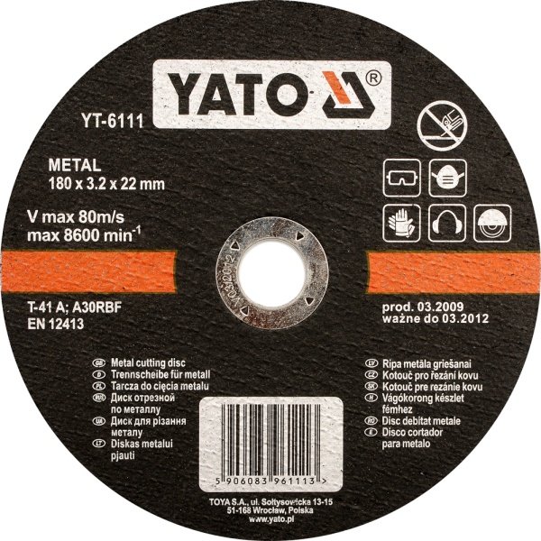 Yato tarcza tnąca metalu 230x2,0x22mm YT-5927