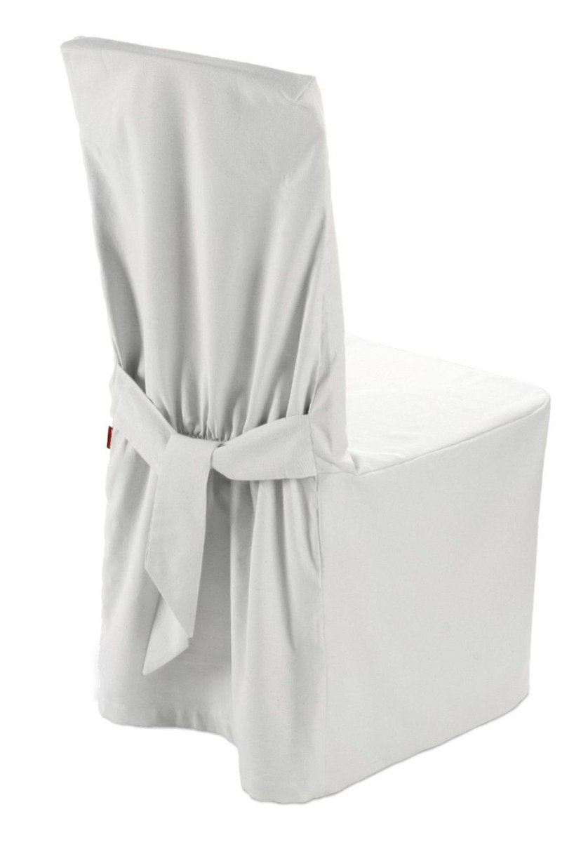 Dekoria Sukienka na krzesło biały z połyskiem 45 × 94 cm Damasco 580-141-78
